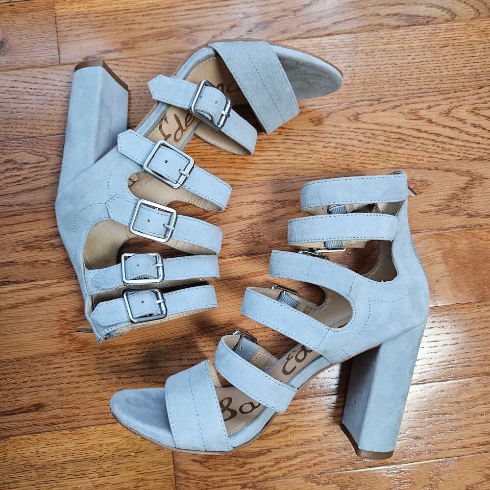 Sam Edelman Women's Yasmina Suede Strappy Ankle Sandals Heels Shoes Size 6M - Picture 2 of 16